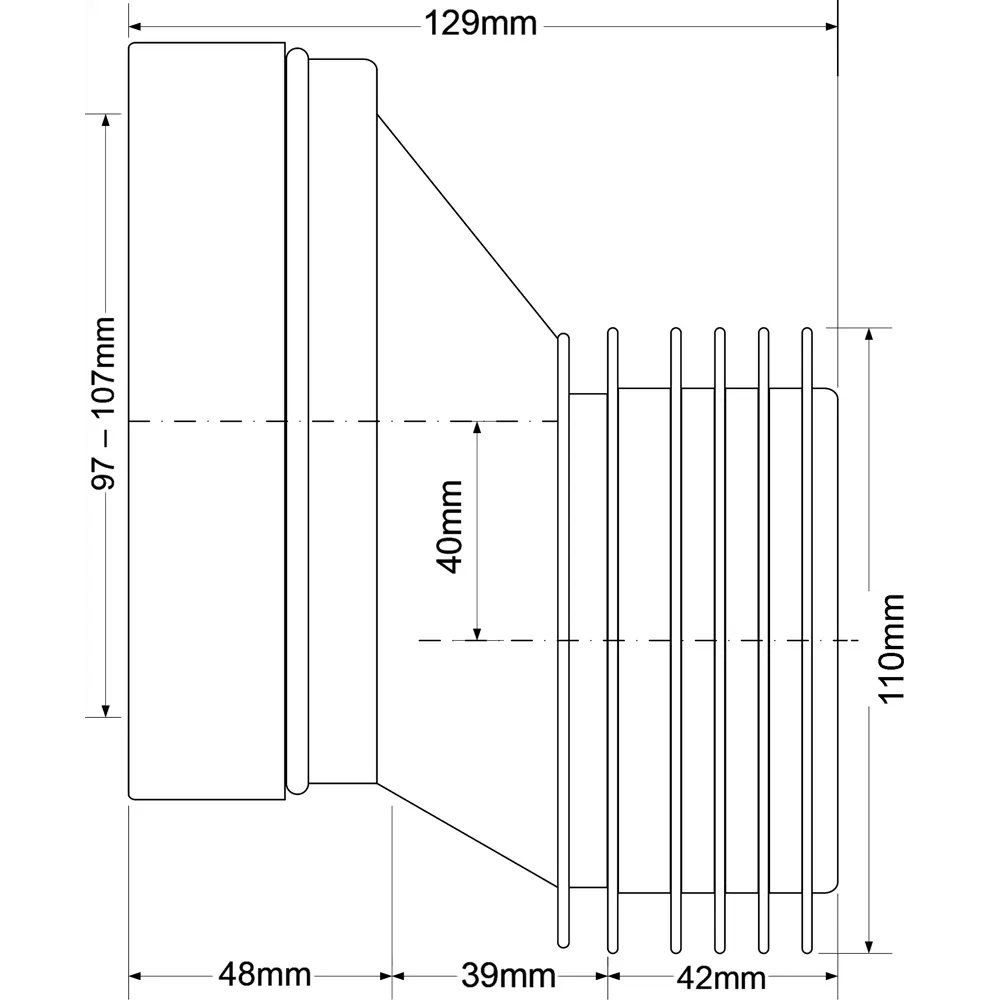 Фановая труба McAlpine для унитазов со смещенным подключением 125 мм 82422787 STLM-0027084 - Вид №2