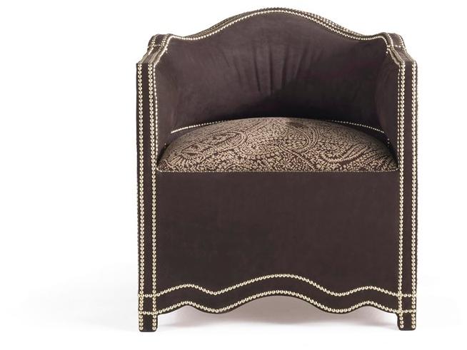ETRO Home Interiors Мягкое кресло с подлокотниками из нубука и ткани  E.nub.221.a  - Вид №1