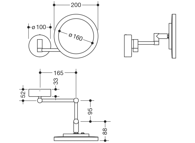 950.01.26002 Косметика с подсветкой HEWI Spiegel  - Вид №1
