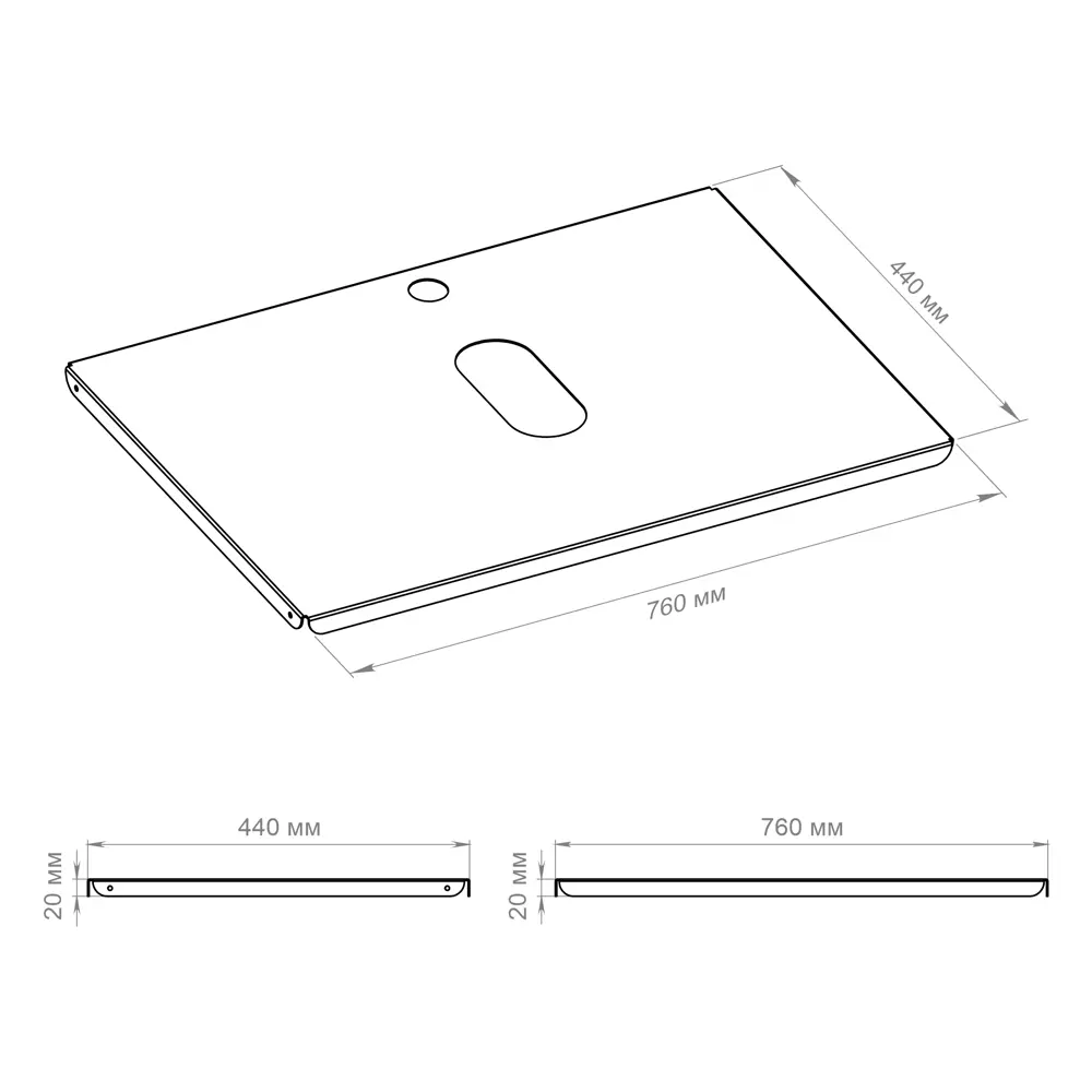 Столешница KONSENSA Бруклин для ванной 75×44 см 89375188 STLM-1327099 - Вид №4