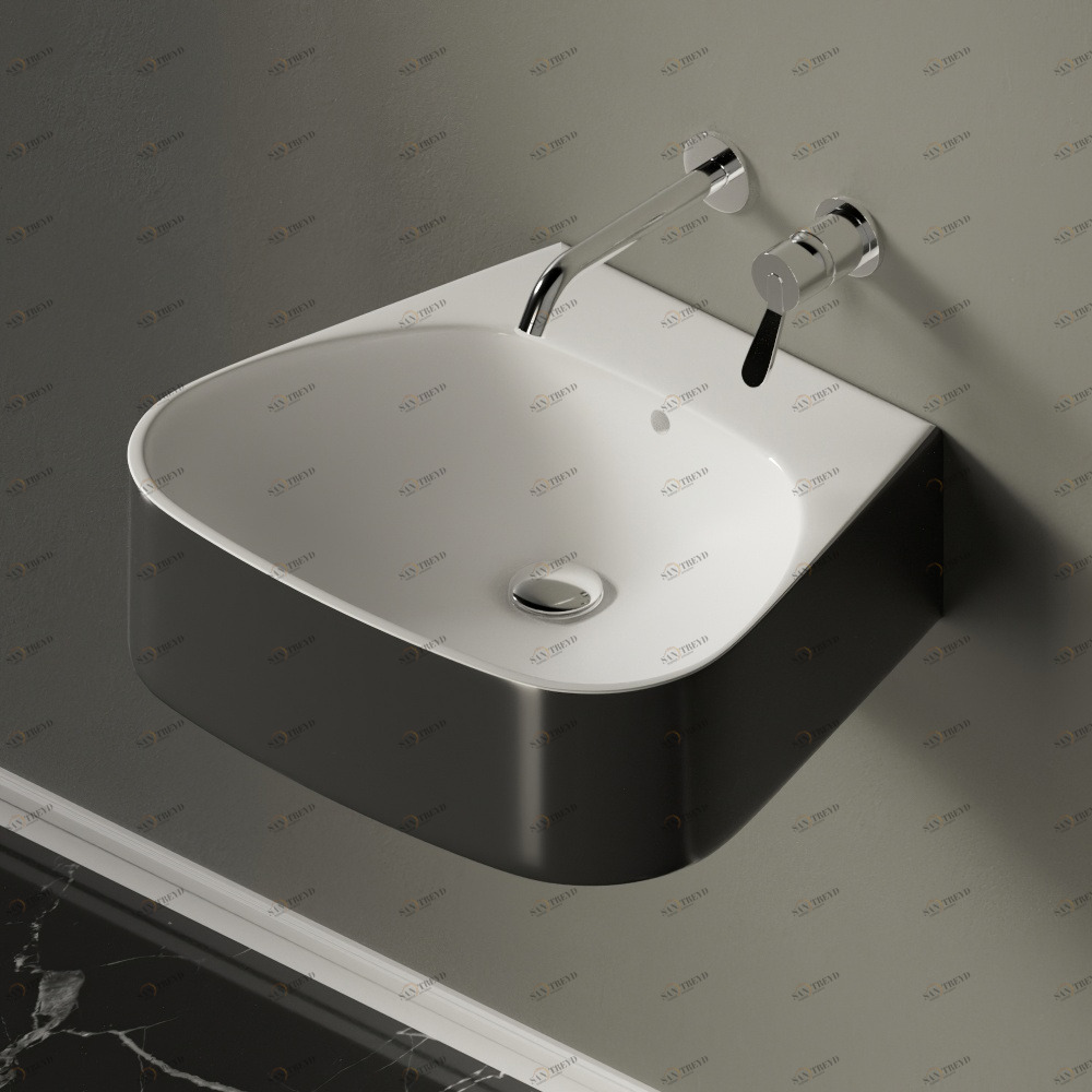 ACER08950RZG Подвесная раковина настенная прямоугольная Agape Pear серая