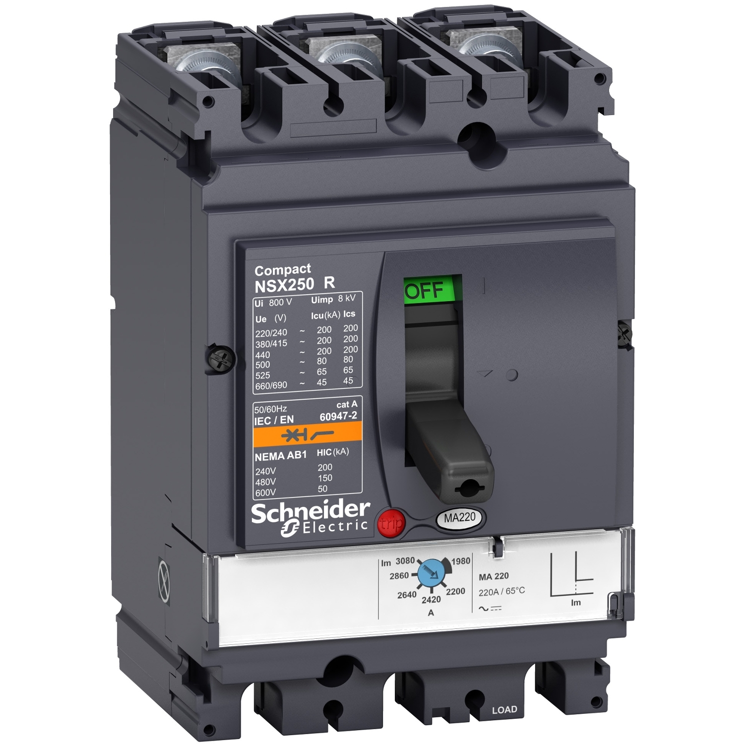 LV433244 Силовой автомат NSX, 200кА, 3P, 50А Schneider Electric Compact 