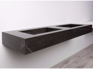 Прямоугольная двойная подвесная раковина из керамогранита