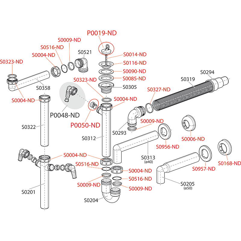 Сифон для мойки экономящий пространство DN40 со штуцером ALCAPLAST A870PDN40 - Вид №2