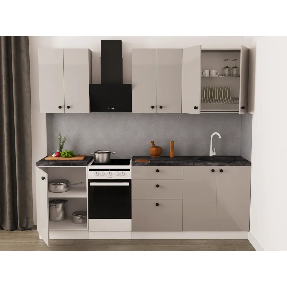 Столешница Santreyd Бетон темный 300×60 см для просторной кухни 85361339 STLM-0062189 - Вид №12