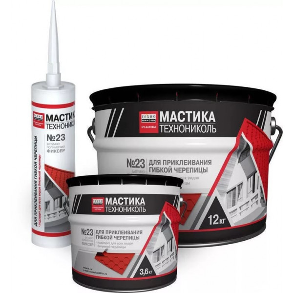 Мастика Технониколь №23 Фиксер 3,6кг для гибкой черепицы ТеноНиколь 13783 - Вид №1