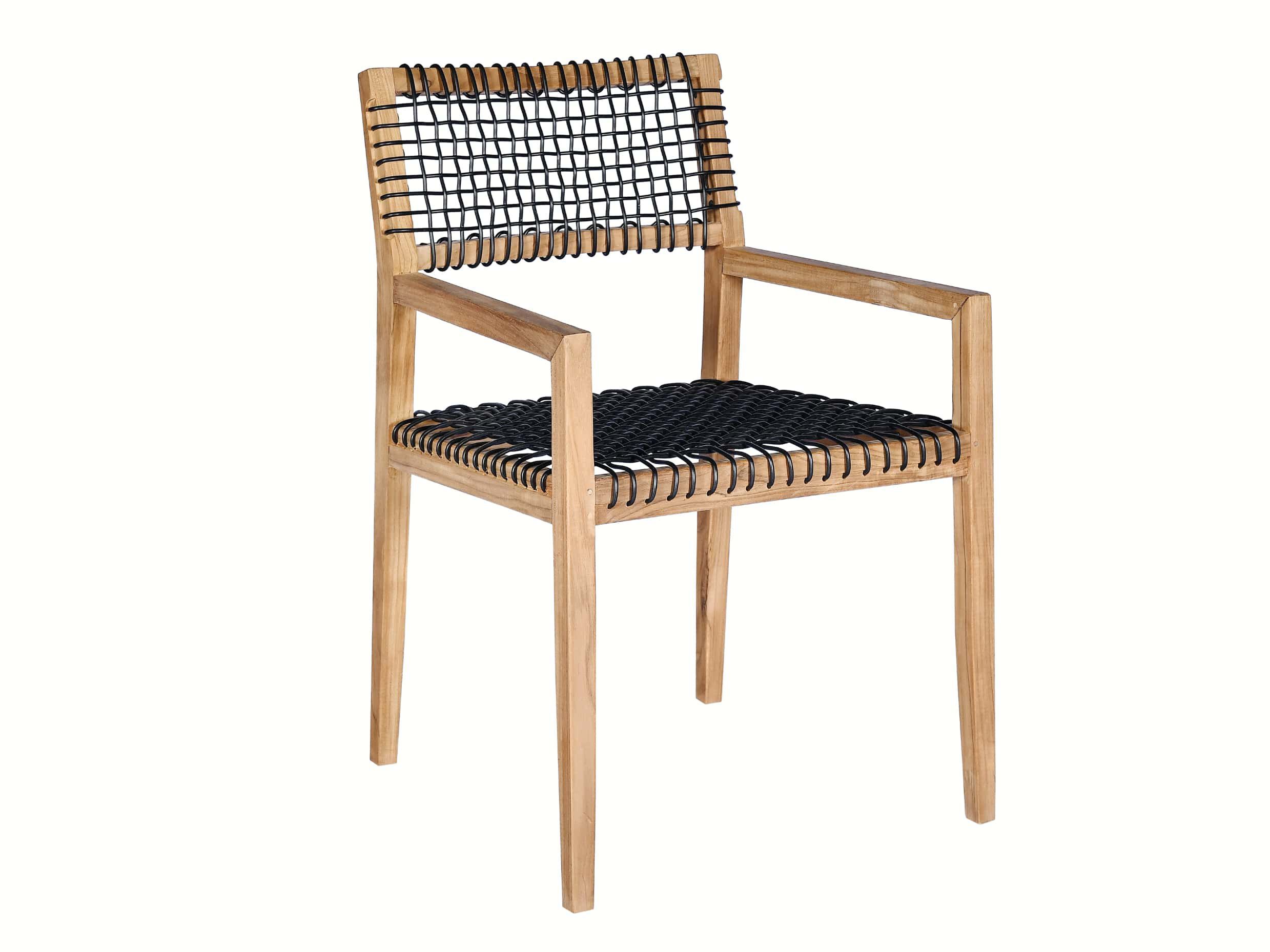 Садовый стул из тика и веревки с подлокотниками cbdesign Vienna Dining ARCH-00112530
