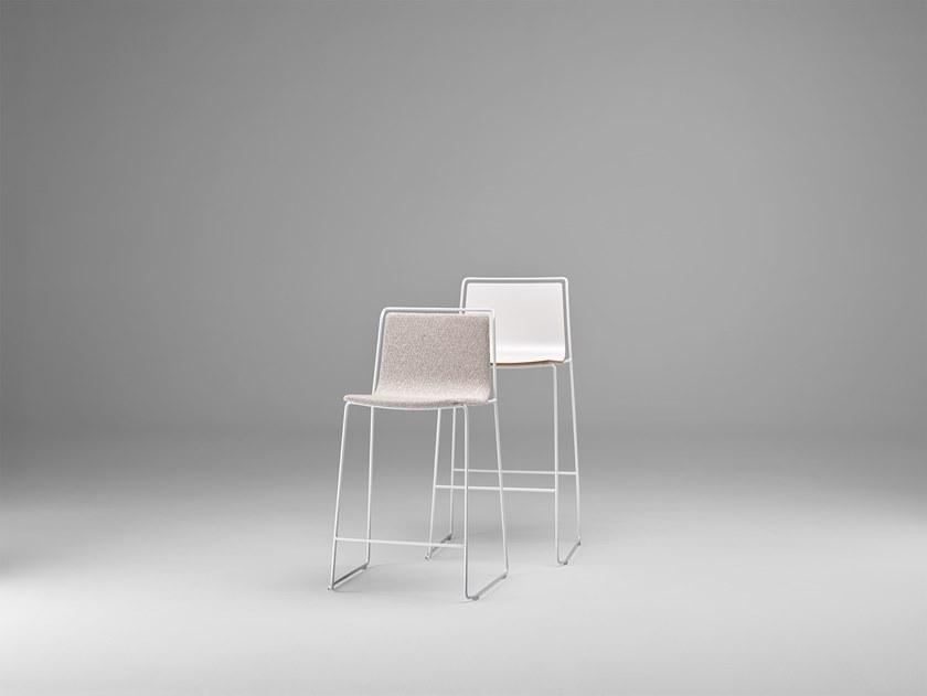 ONDARRETA Стул из высокой стали с сиденьем, обитым кожей Alo sun-id-1428895 - Вид №6