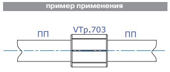 VTp.703.0.075 Фитинг полипропиленовый – муфта Valtec 75 мм  - Вид №9