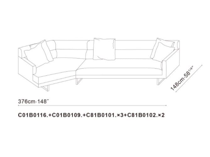 Изогнутый диван из ткани CAMERICH Amor ARCH-00151662 - Вид №12