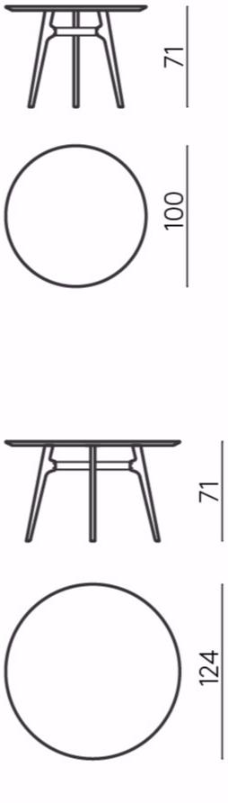 DE PADOVA Круглый стол со столешницей из hpl sun-id-1429346 - Вид №5