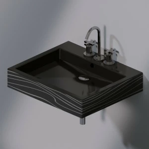 L255411P Подвесная раковина настенная прямоугольная A. e T. Italia  черная
