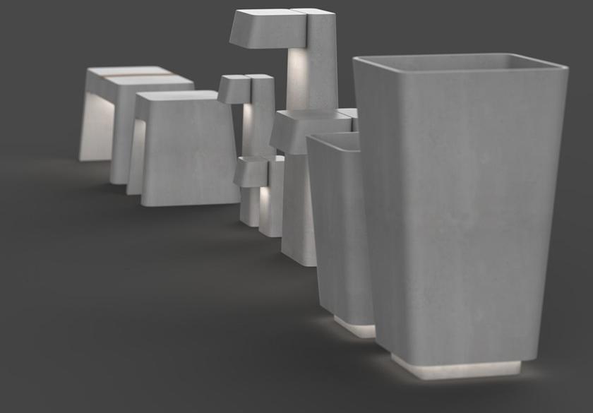 Neri Бетонная сеялка высокой квадратной формы для общественных мест Brenta sun-id-1358642 - Вид №3