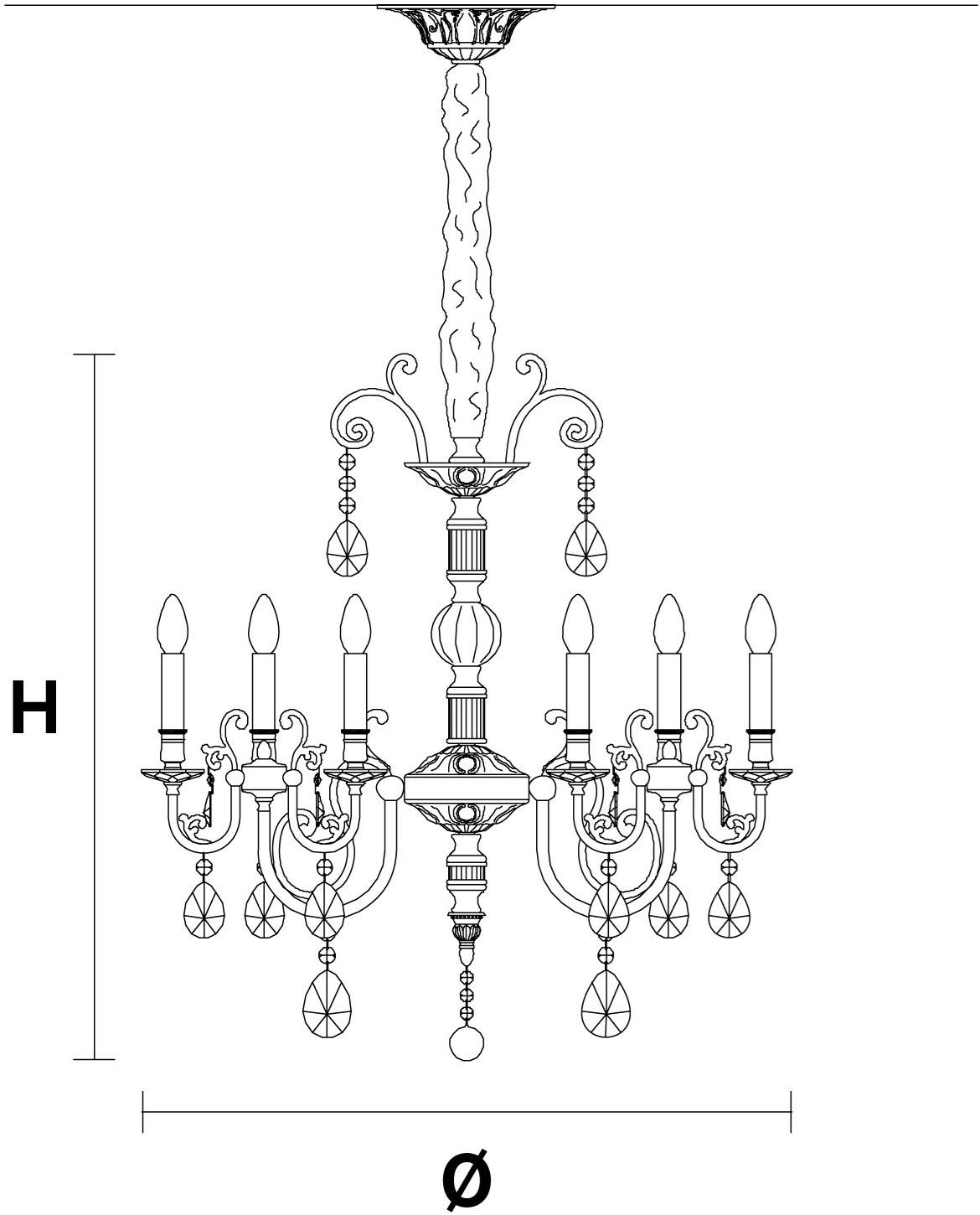 Masiero Люстра из латуни с кристаллами накаливания Zaira sun-id-1433409 - Вид №1