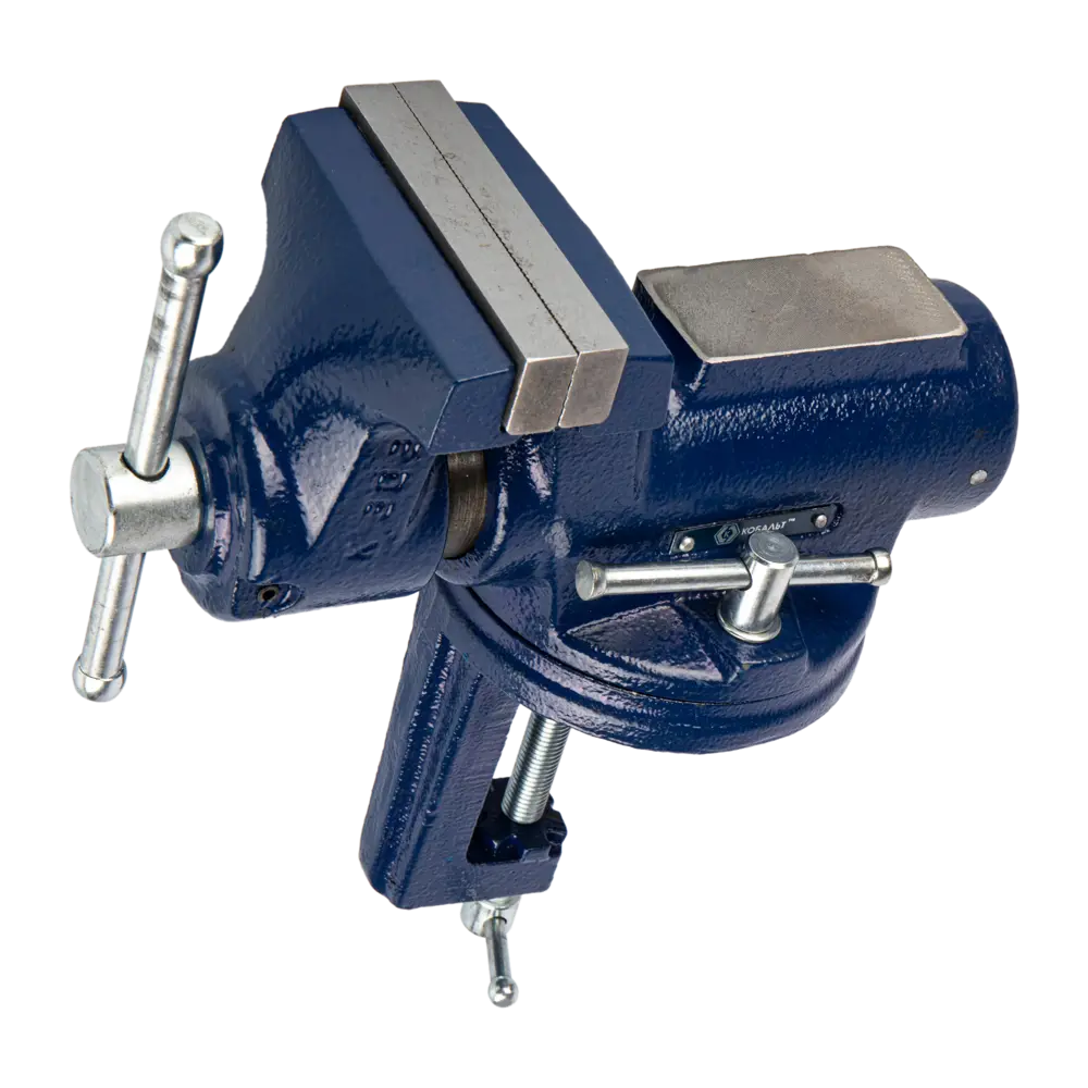 Тиски слесарные настольные Кобальт с поворотным механизмом 89374099 STLM-1563495