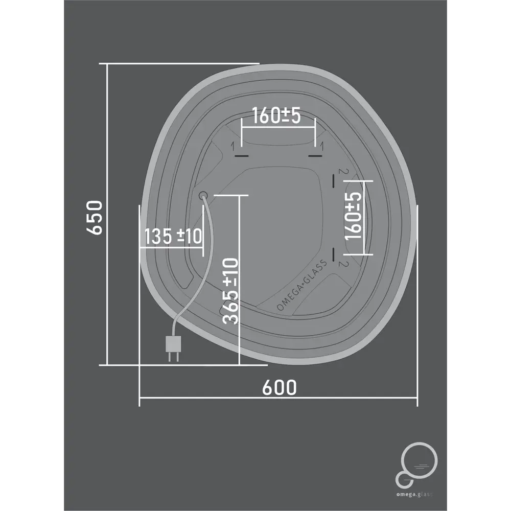 Зеркало Omega Glass Лилль с LED-подсветкой и сенсорным управлением 87103972 STLM-0073291 - Вид №14