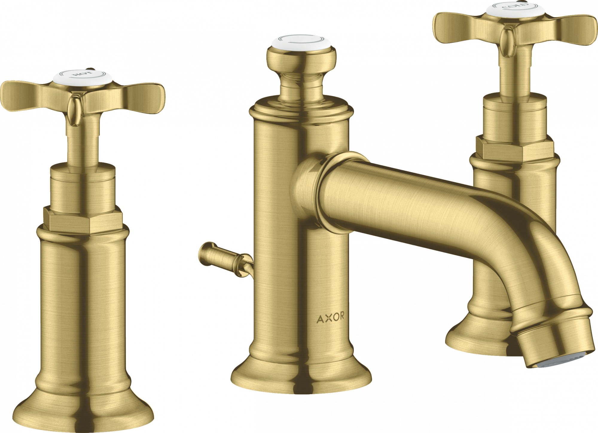 16536950 Смеситель для раковины 30 на 3 отверстия с поперечными ручками и сливным гарнитуром AXOR MONTREUX