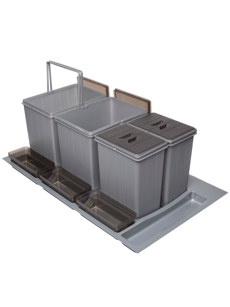 Система сортировки мусора Omega 900/47/4 Metallic Grey NAVAKO 10264 - Вид №1