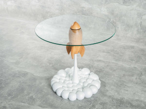 Стеклянный круглый журнальный столик