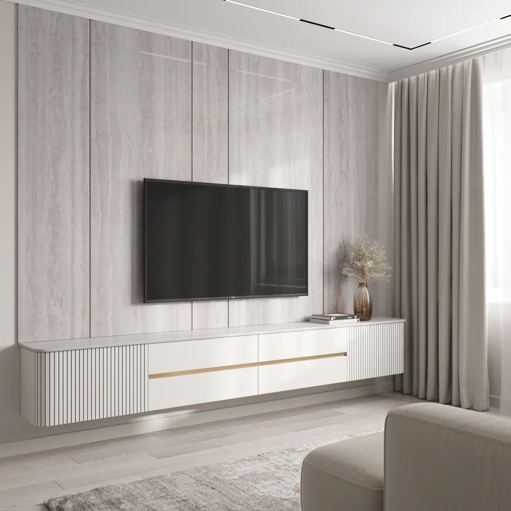Стеновая панель ПВХ Травертино кофейно-бежевый 2440x1220x2 мм 2.98 м² 88537721 STLM-2127607 DEKOR PANEL  - Вид №1