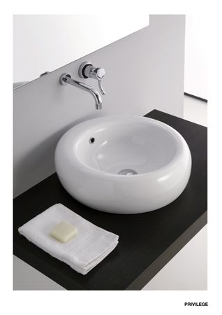 A103 Накладная раковина на столешницу  круглая Neroceramica BASINS