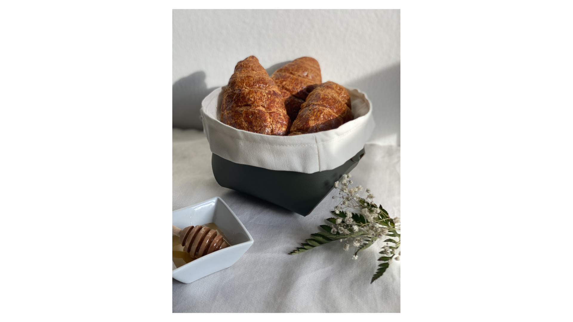 10643979 ADJ Хлебница со съемным мешочком из льна, 20х20см (черная) Кожа искусственная  - Вид №3