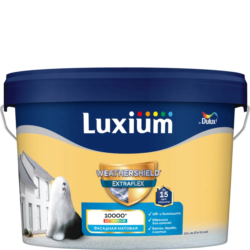 Фасадная краска Luxium Weathershield Extraflex матовая цвет прозрачный база BC 2.25 л STLM-2003924