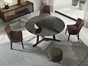 Круглый стол из керамогранита