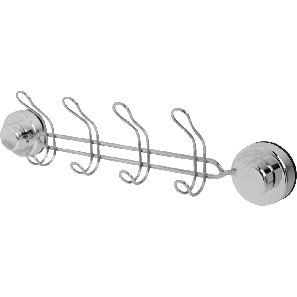 Планка Sensea «Simply Lock» 4 крючка на присоске цвет хром STLM-2115728 - Вид №1