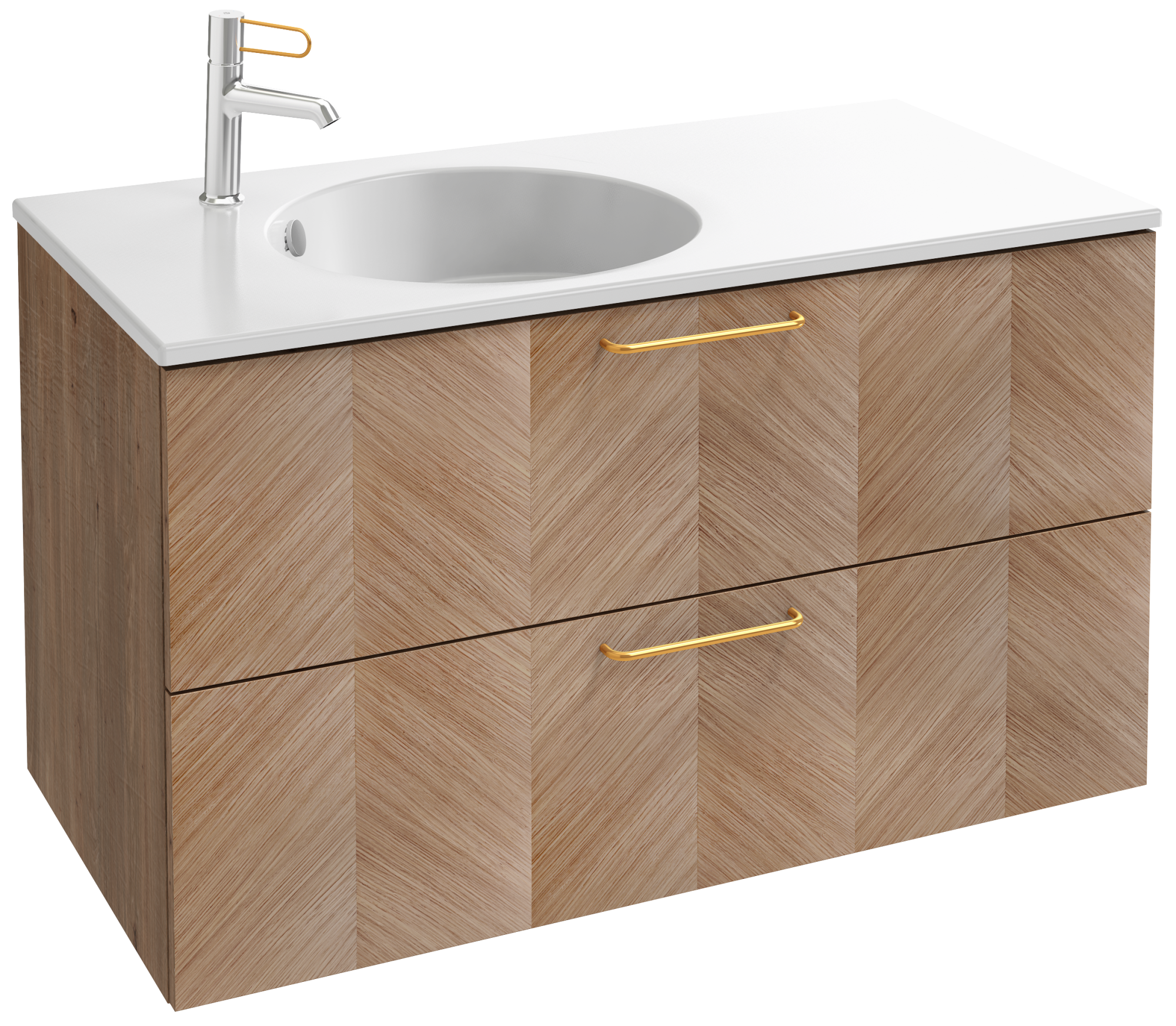 EB2524-R8-N14 Тумба под столешницу 100 см, 2 ящика, золотая ручка JACOB DELAFON ODÉON RIVE GAUCHE ODEON RIVE GAUCHE