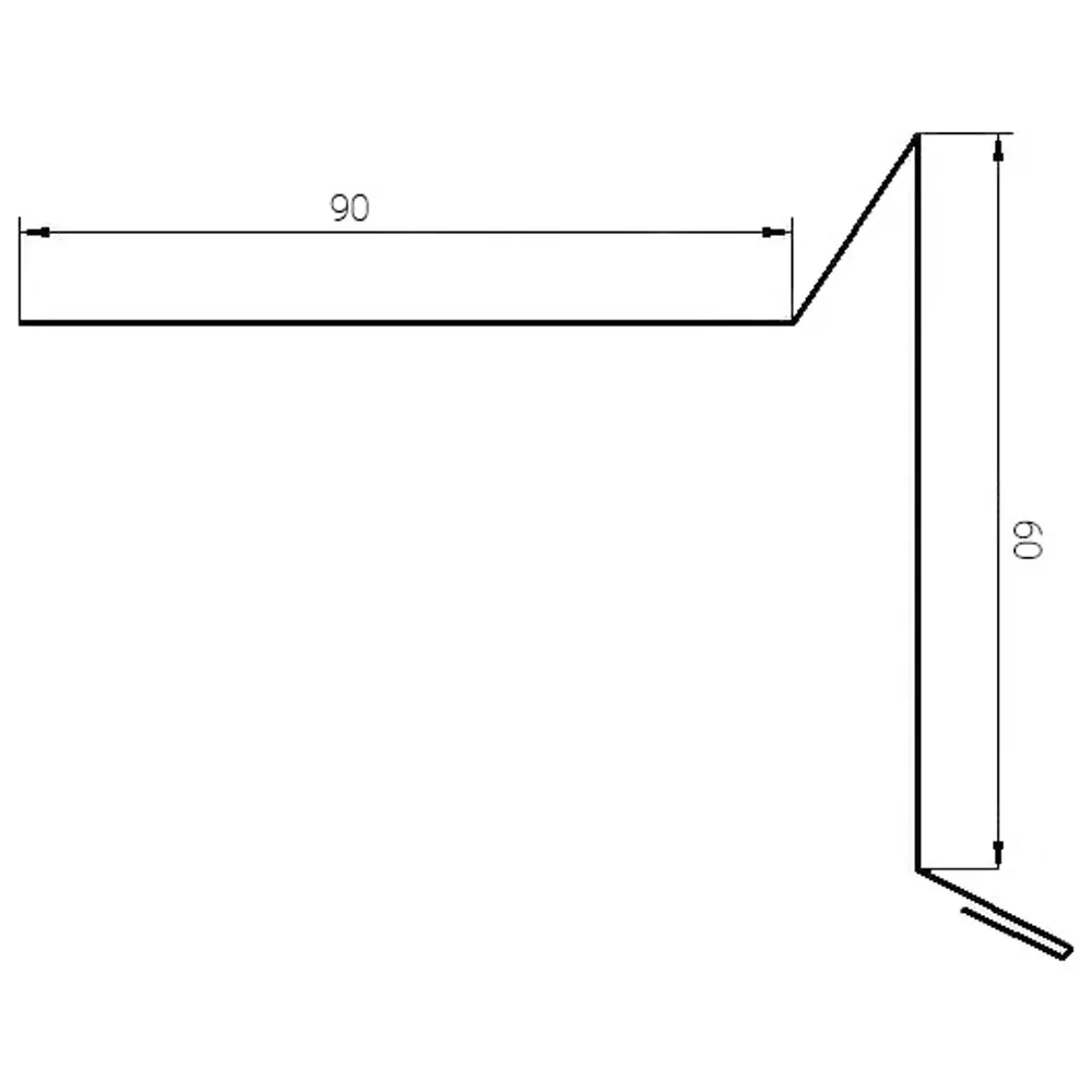 Планка ветровая для гибкой кровли 60x90 мм 2 м 0.4 мм RAL 3005 красный 85165337 STLM-2071924 Santreyd  - Вид №1