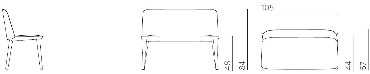 Montis Скамья из ткани со спинкой Back me up sun-id-1374388 - Вид №4