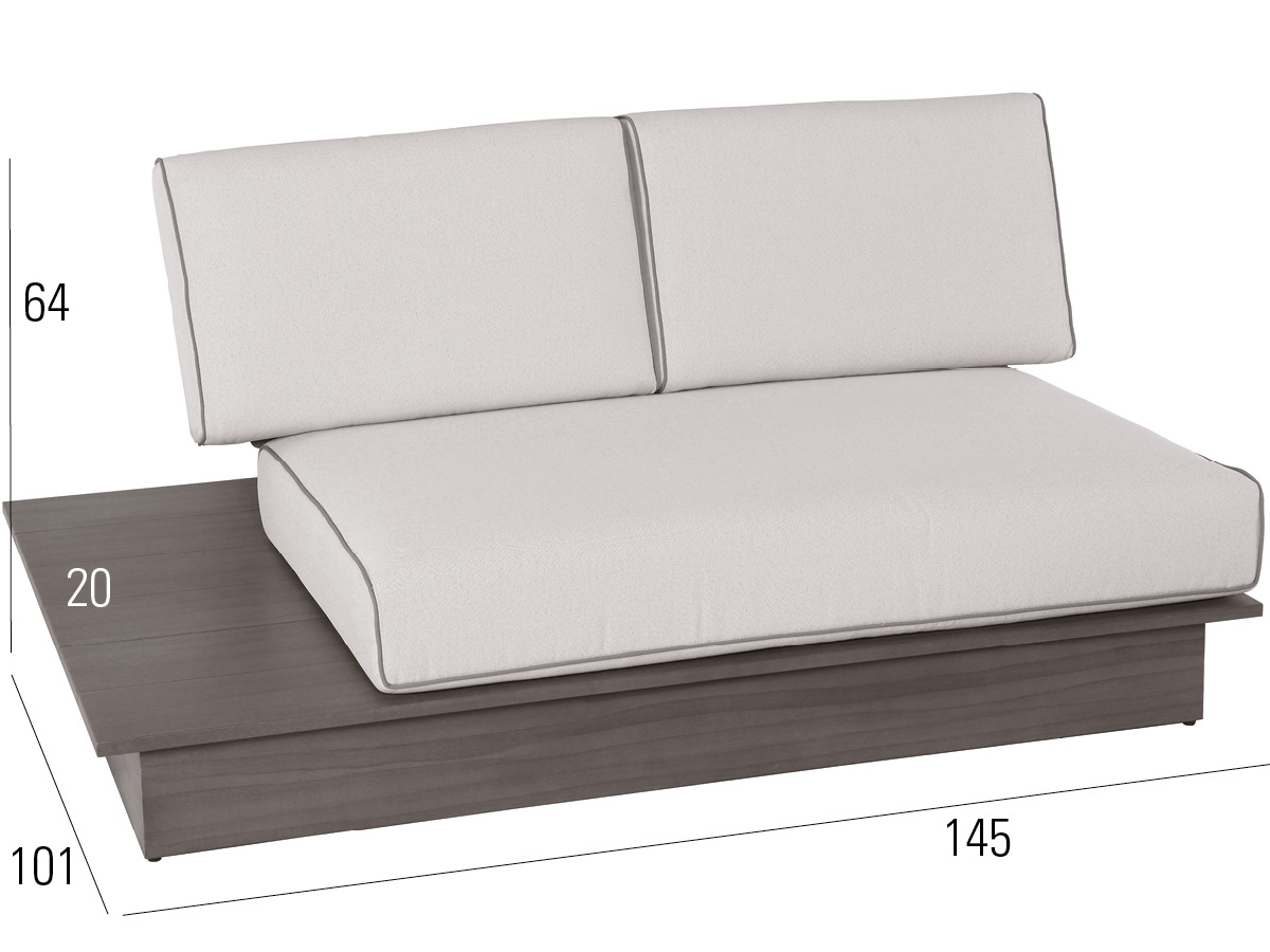 72.00.0703 La Villa Lounge 2-местный серый камень, включая обивку Mbm  - Вид №2