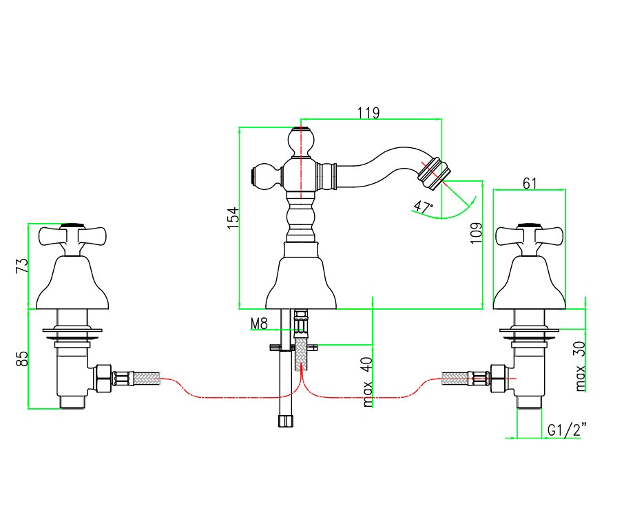 AM710202010 Смеситель для биде Webert Armony - Вид №1