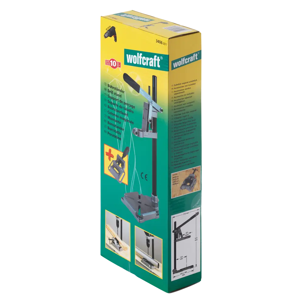 Стойка для дрели Wolfcraft 3406301 с круглой колонной и тисками STLM-2084082 - Вид №1