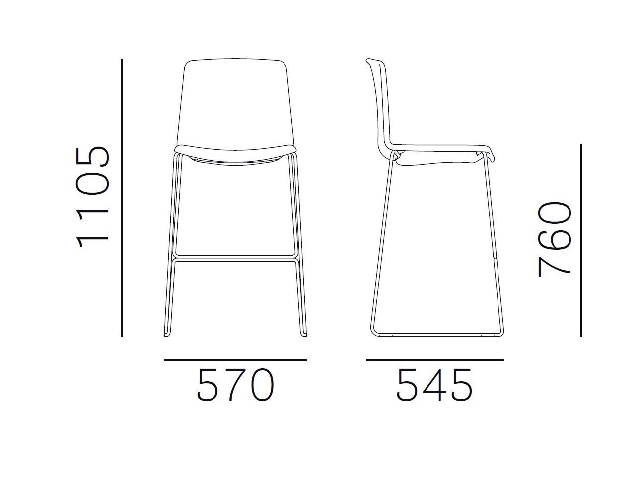 Штабелируемый табурет с мягкой подкладкой Pedrali Tweet ARCH-00152298 - Вид №3