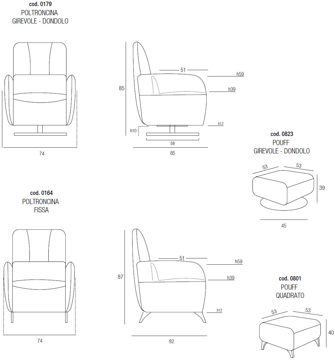 Egoitaliano Поворотное кожаное кресло с подлокотниками Honey sun-id-1495539 - Вид №2