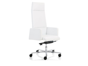 Кожаное вращающееся офисное кресло с подголовником