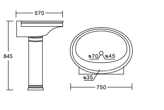 4286 Умывальник LAB.Space Luxe Classic  - Вид №1
