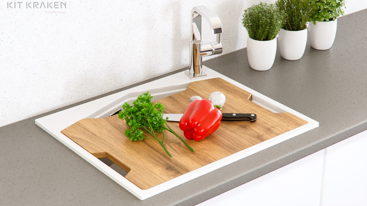 Кухонная мойка Kit Kraken Ocean White  - Вид №3