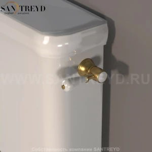 757091 Механизм смыва рычаг, для низкого бочка (ранец), установка ручки только справа. Retro