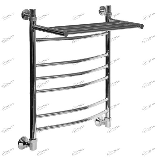 Полотенцесушитель водяной Aquanet Хекла ЛД (г2) ВП 600x500, с верхней полкой 00184276