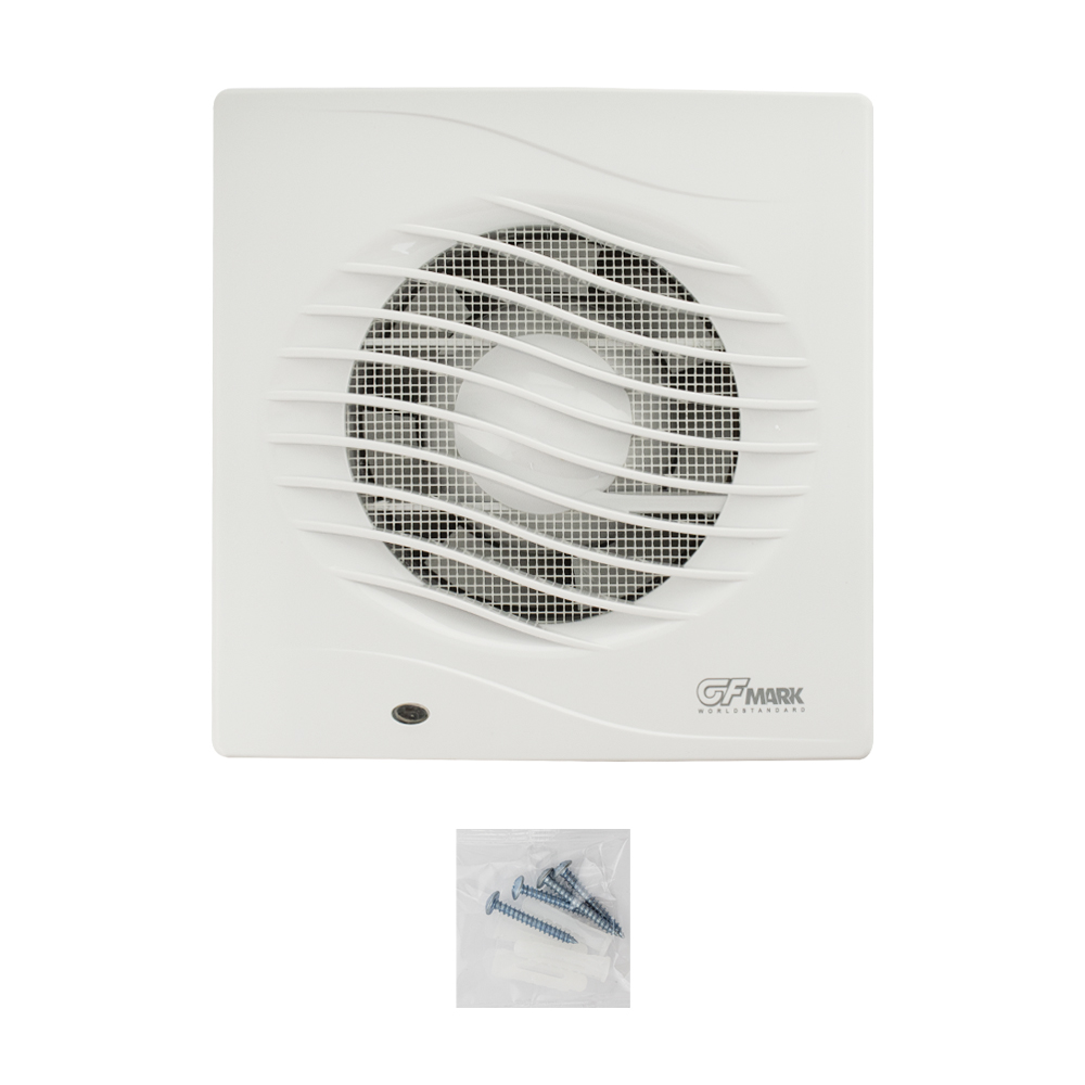 GFmark - Вытяжной вентилятор белый, пластик АБС, d = 100 мм с обратным клапаном и москитной сеткой, код: 5001  - Вид №4