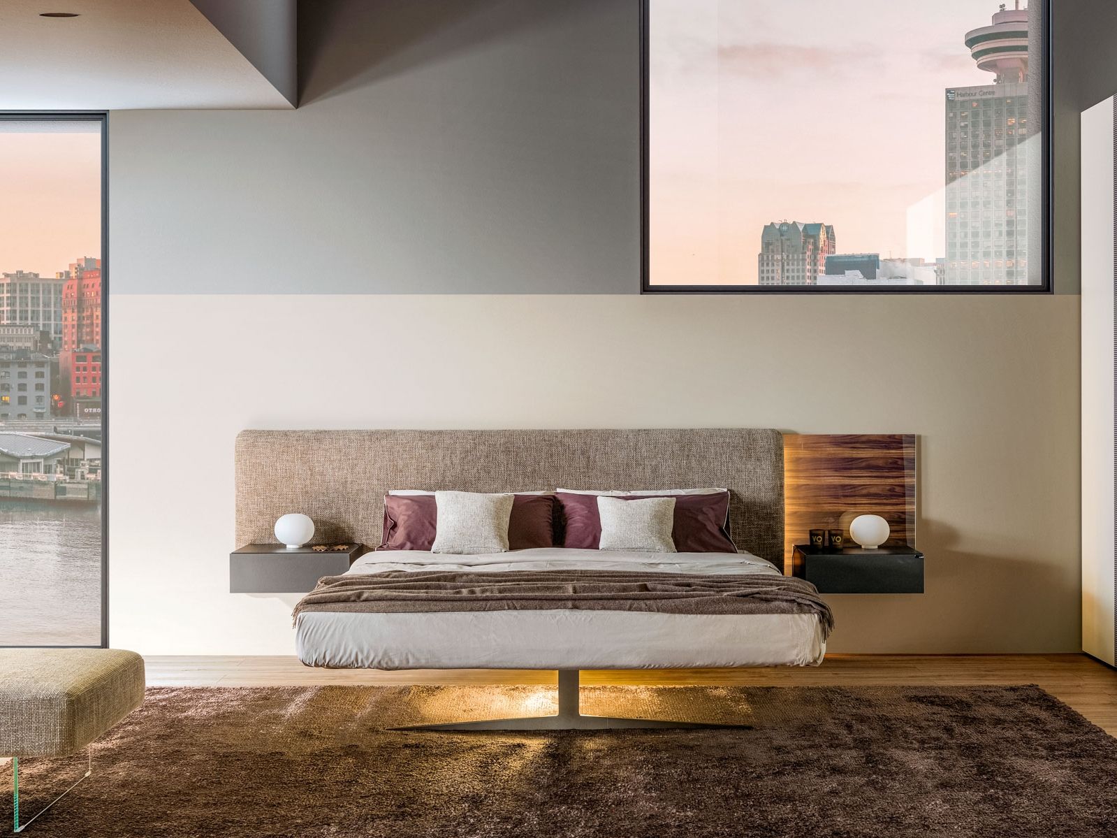 Двуспальная кровать с мягким изголовьем Lago STEEL FREE 1757 ARCH-00133987 - Вид №2