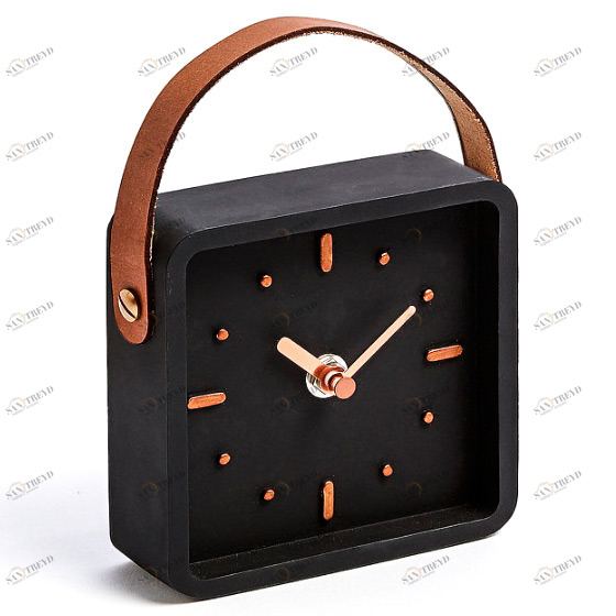 Часы настольные с ручкой квадратные черные Mercy от La Forma LA FORMA  344335 Черный 