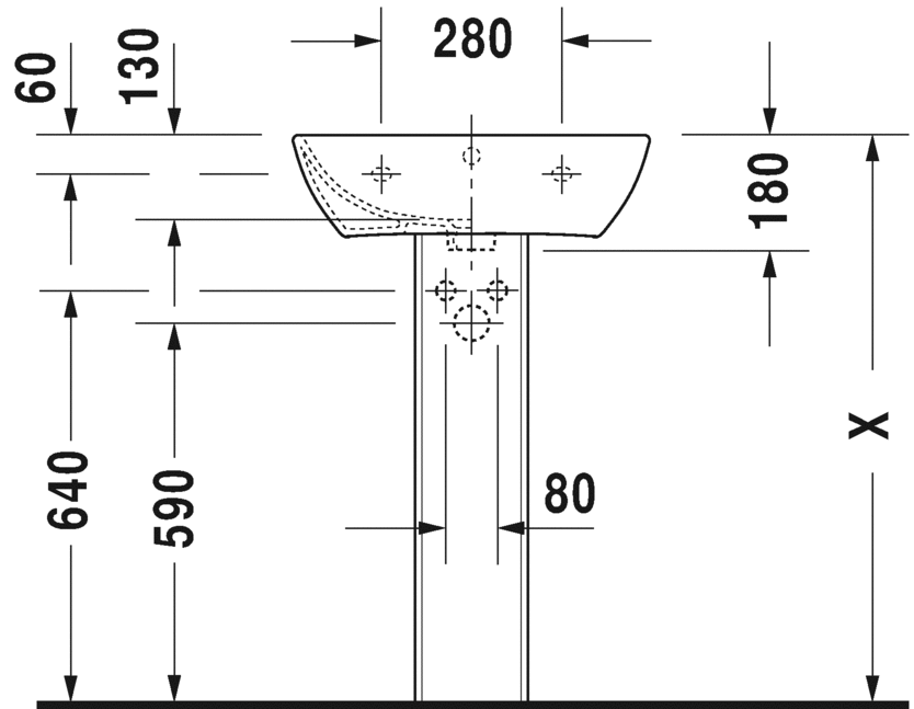 2335550000 Подвесная раковина настенная овальная Duravit ME BY STARCK - Вид №2
