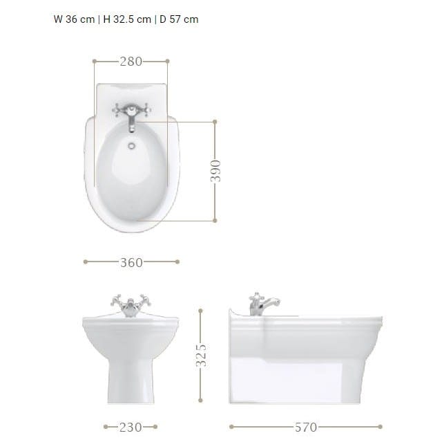 Фарфоровый подвесной биде Gentry Home Клермонт ARCH-00117123 - Вид №2