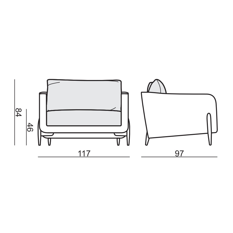 Кресло Jenny, синее Sits S1255 - Вид №7