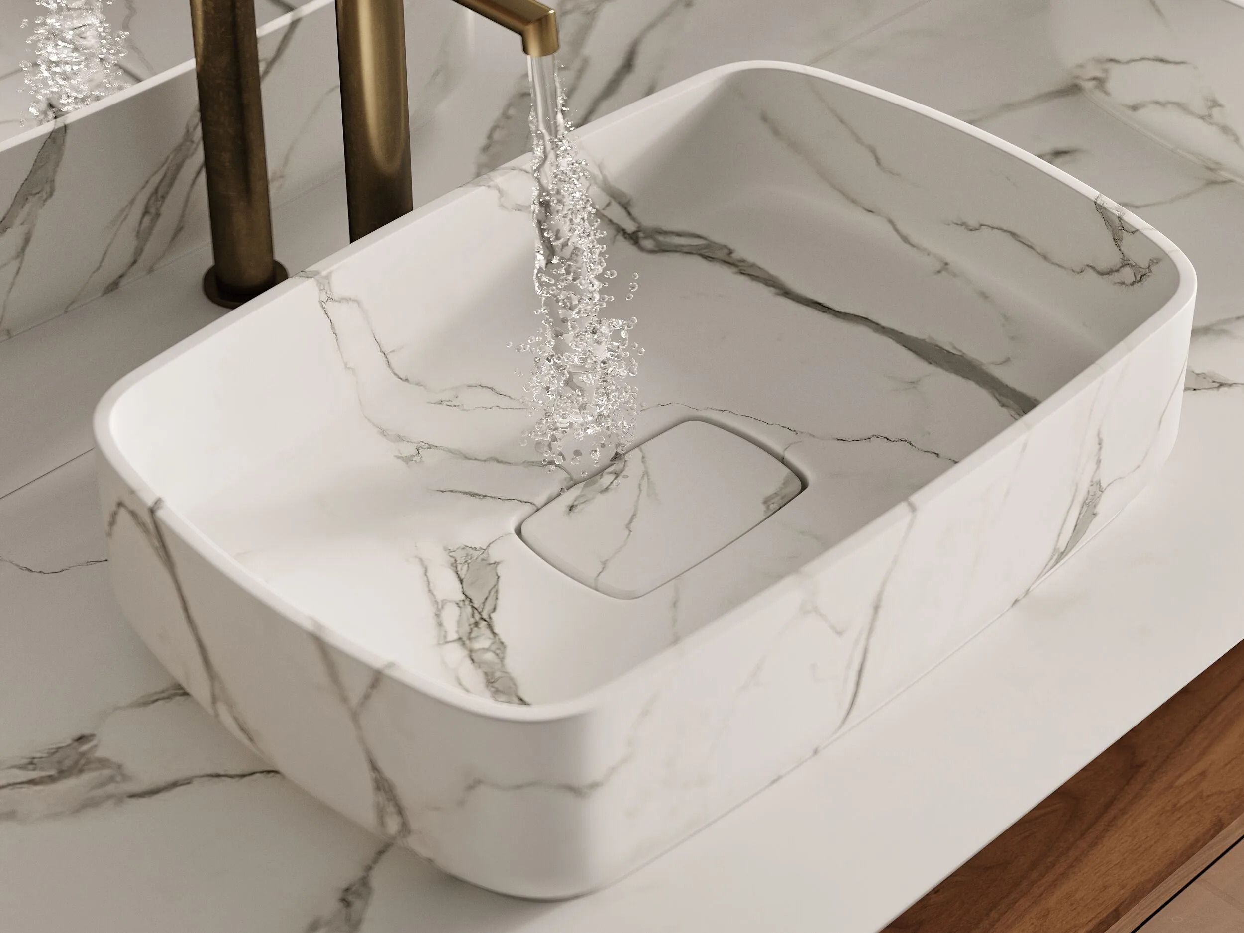 Прямоугольная мраморная столешница MOMA Design Водяная лилия ARCH-00005378