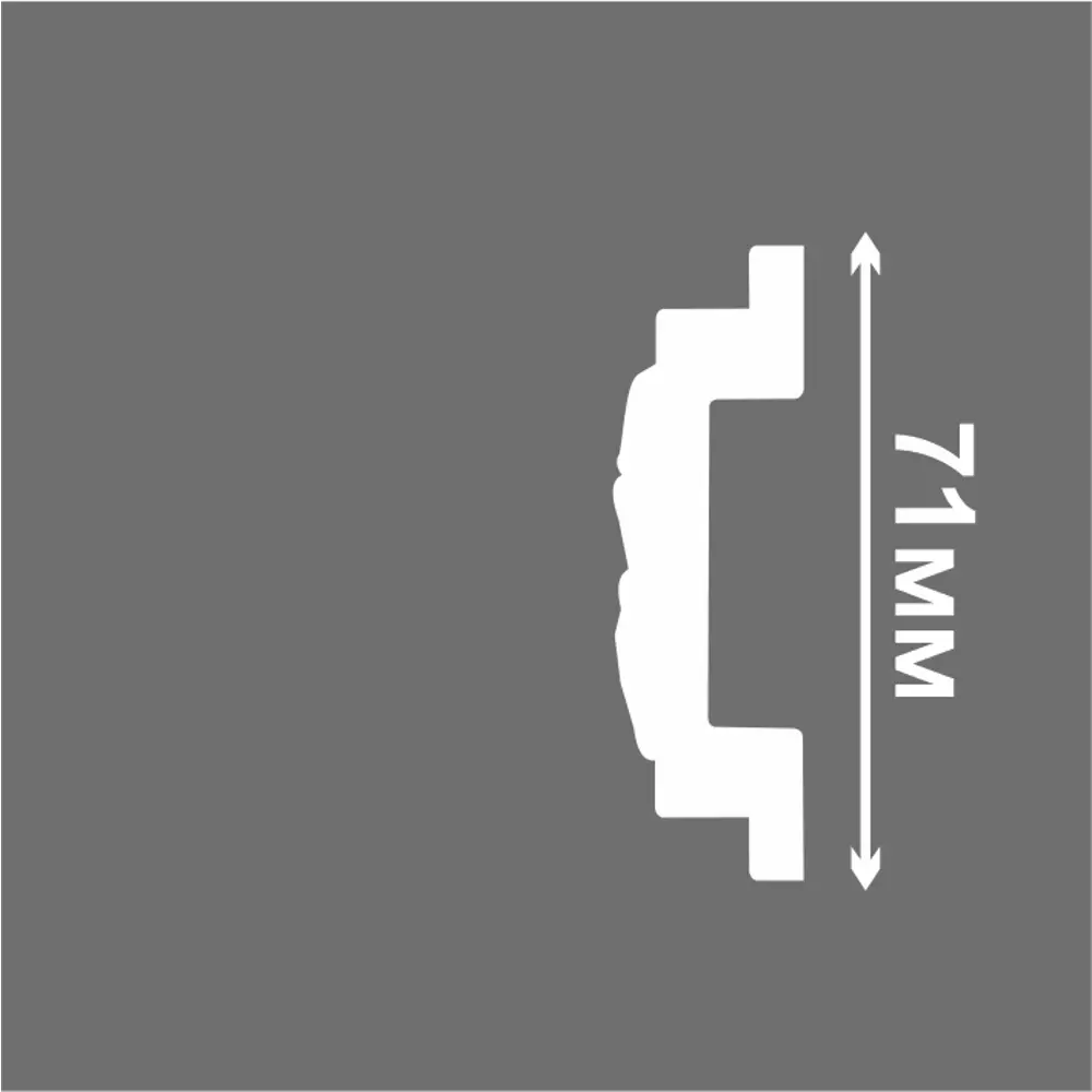 Молдинг настенный полистирол C844/71 белый 20x71x2000 мм 16984534 STLM-2047647 Santreyd  - Вид №2